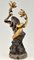Art Nouveau Bronze Lamp of Nude with Snake and Flowers by Henri Levasseur 8
