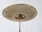 Vintage Brass Floor Lamp with Floral Lampshade, Germany, 1940s 8