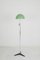 Pretty Green Floor Lamp with Wooden Sphere Decoration, 1970s, Image 1