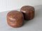 Vintage Leder Poufs, 1970er, 2er Set 1