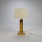 24KT Gold-Plated & Travertine Table Lamp, 1970s 4