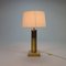 24KT Gold-Plated & Travertine Table Lamp, 1970s, Image 1