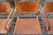 Vintage Italy Cognac Vegetal Leather Dining Chairs, Set of 6 23
