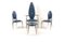 Dutch Brushed Steel & Blue Leather Living Room Set from Daal, 1980s 1