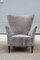 Italian Geometric Armchair in Gray Velvet with Wooden Feet, 1950s, Image 10