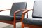 Danish Teak Paper Knife Lounge Chairs in Black by Kai Kristiansen for Magnus Olesen, Set of 2, Image 5