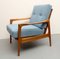 Armchair in Cherry with New Light Blue Upholstery, 1960s, Image 4