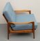 Armchair in Cherry with New Light Blue Upholstery, 1960s 11