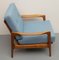 Armchair in Cherry with New Light Blue Upholstery, 1960s, Image 11