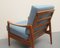 Armchair in Cherry with New Light Blue Upholstery, 1960s, Image 6