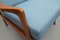 Armchair in Cherry with New Light Blue Upholstery, 1960s, Image 8