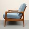 Armchair in Cherry with New Light Blue Upholstery, 1960s 5