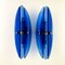 Mid-Century Blue Wall Lamps from Fontana Arte, Italy, 1960s, Set of 2 1