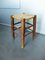 Mid-Century French Straw Stool in the Style of Charlotte Perriand 1