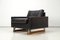 Vintage Leather Armchair with Steel Frame and Wooden Skids, 1960s 1