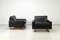 Vintage Leather Armchair with Steel Frame and Wooden Skids, 1960s, Image 3