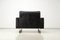 Vintage Leather Armchair with Steel Frame and Wooden Skids, 1960s, Image 5
