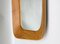 Scandinavian Organic Shaped Teak, Leather & Brass Wall Mirror, 1960s, Image 7