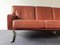 Scandinavian 4-Seat Sofa in Red-Brown Leather, 1960s 2