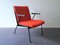 Red Oase Lounge Chair with Armrests by Wim Rietveld for Ahrend De Cirkel 1