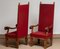 Tall 20th Century Throne Chairs in Carved Oak, Sweden, Set of 2 12