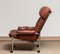 Lounge Chair in Chrome and Brown Cognac Leather from Lindlöfs, 1960s 9