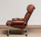 Lounge Chair in Chrome and Brown Cognac Leather from Lindlöfs, 1960s, Image 9