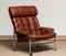 Lounge Chair in Chrome and Brown Cognac Leather from Lindlöfs, 1960s 12