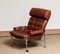 Lounge Chair in Chrome and Brown Cognac Leather from Lindlöfs, 1960s 5
