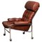 Lounge Chair in Chrome and Brown Cognac Leather from Lindlöfs, 1960s 2