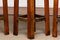 Brutalist Leather Bar Stools with Brass Details, 1940s, Set of 3 5