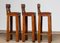 Brutalist Leather Bar Stools with Brass Details, 1940s, Set of 3 17