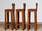 Brutalist Leather Bar Stools with Brass Details, 1940s, Set of 3 13