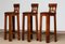 Brutalist Leather Bar Stools with Brass Details, 1940s, Set of 3, Image 2