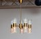 Brass & Glass Up and Down Chandelier from Konsthantverk Tyringe, Sweden, 1960s 5