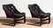 Black Leather Club or Lounge Chairs by Ake Fribytter for Nelo Sweden, 1970s, Set of 2 7