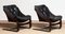 Black Leather Club or Lounge Chairs by Ake Fribytter for Nelo Sweden, 1970s, Set of 2, Image 7