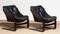 Black Leather Club or Lounge Chairs by Ake Fribytter for Nelo Sweden, 1970s, Set of 2 10