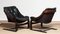 Black Leather Club or Lounge Chairs by Ake Fribytter for Nelo Sweden, 1970s, Set of 2 9