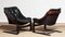 Black Leather Club or Lounge Chairs by Ake Fribytter for Nelo Sweden, 1970s, Set of 2, Image 9