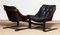 Black Leather Club or Lounge Chairs by Ake Fribytter for Nelo Sweden, 1970s, Set of 2 4