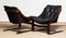 Black Leather Club or Lounge Chairs by Ake Fribytter for Nelo Sweden, 1970s, Set of 2, Image 4