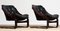 Black Leather Club or Lounge Chairs by Ake Fribytter for Nelo Sweden, 1970s, Set of 2 6