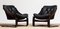 Black Leather Club or Lounge Chairs by Ake Fribytter for Nelo Sweden, 1970s, Set of 2, Image 5