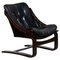Black Leather Club or Lounge Chair by Ake Fribytter for Nelo Sweden, 1970s, Image 1