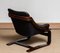 Club chair in pelle nera di Ake Fribytter per Nelo Sweden, anni '70, Immagine 5