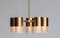 Brass and Glass Cylindrical Chandelier by Konsthantverk Tyringe, Sweden, 1960s 3