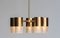 Brass and Glass Cylindrical Chandelier by Konsthantverk Tyringe, Sweden, 1960s, Image 3