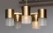 Brass and Glass Cylindrical Chandelier by Konsthantverk Tyringe, Sweden, 1960s 5