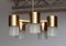 Brass and Glass Cylindrical Chandelier by Konsthantverk Tyringe, Sweden, 1960s 7